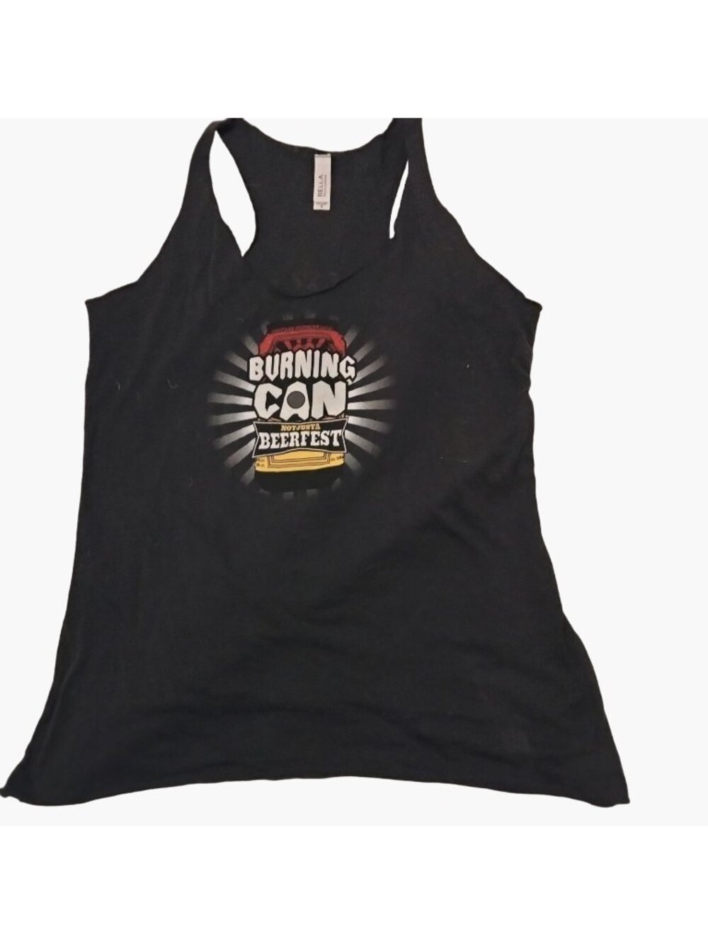 Burning Can Racerback Tank Top Beerfest 2017 Oskar Blues Brewery M Black